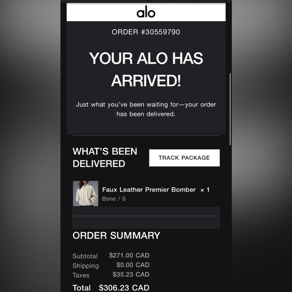 ALO Yoga Faux Leather Off-White Premier Bomber Jacket S *LNWOT* - Picture 11 of 11
